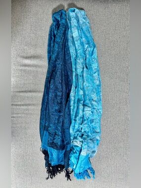 2-Pack Pashmina Scarf Bundle Blue & Teal Soft Wrap Shawl Fringe Lightweight